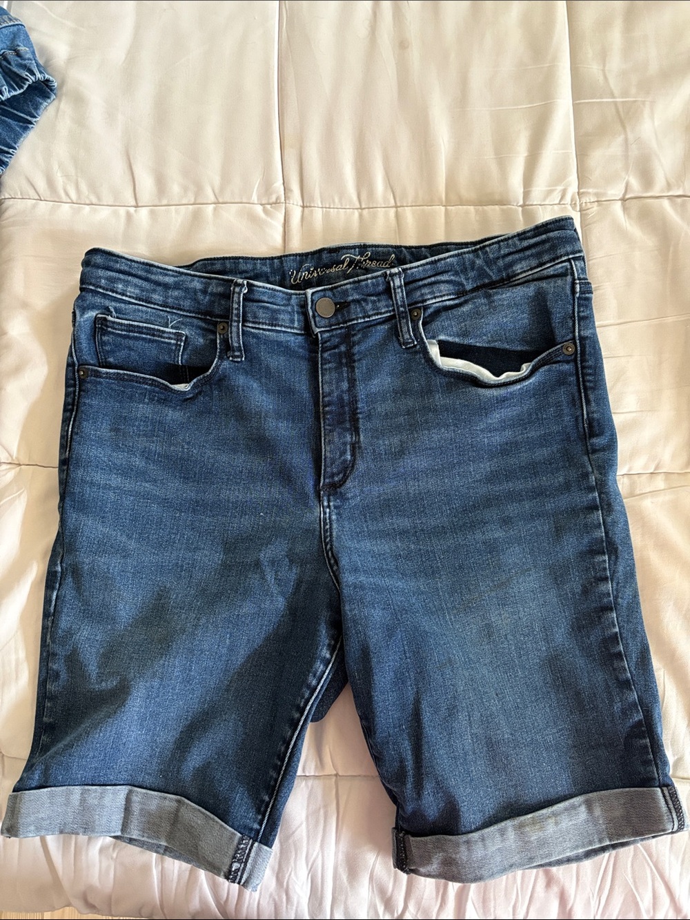 Universal Thread  Blue Rolled Cuff Denim Bermuda Shorts